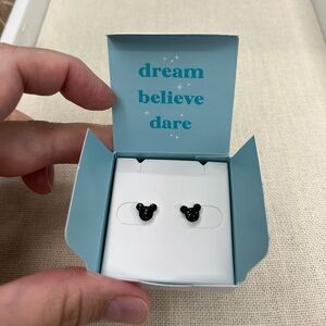 Origami owl disney mickey mouse black crystal stud earrings great gift